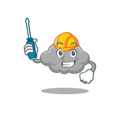 cartoon character of grey cloud worked as an automotive