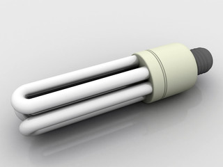 3d rendering fluorescent cfl lamp