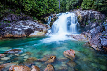 Fototapeta na wymiar Low falls in Golden Ears Provincial Park, BC, Canada