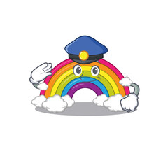 Police officer mascot design of rainbow wearing a hat