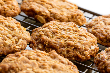 Anzac Biscuits Cooling on Rack