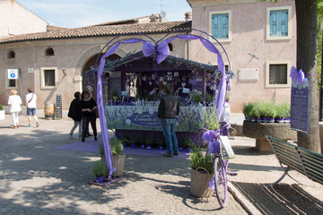 Lavender stall in Borghetto, Valeggio sul Mincio, Veneto, Italy.