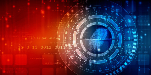 Fingerprint Scanning Technology Concept 2d Illustration