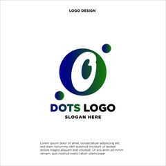 Initial Letter O Logo With Circle and Dot Element. Design Vector Logo Concept