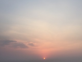beautiful sunset in the dusk with bright and clear sky