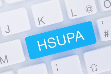 HSUPA. Computer Tastatur von oben zeigt Taste mit Wort hervorgehoben. Software, Internet, Programm