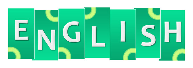 English Turquoise Green Rounded Squares Horizontal 