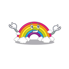 A picture of grinning rainbow cartoon design concept