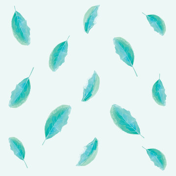 abstract leaves water color pattern design