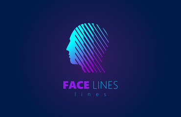 Logo face silhouette logotype lines