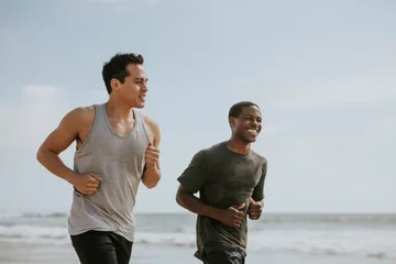 Foto auf Acrylglas Antireflex Healthy friends jogging together © rawpixel.com