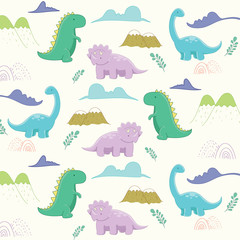 cute dinosaur pattern for template design