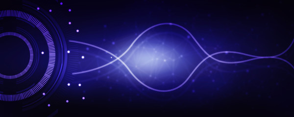 Obraz premium 2d illustration Abstract futuristic electronic circuit technology background
