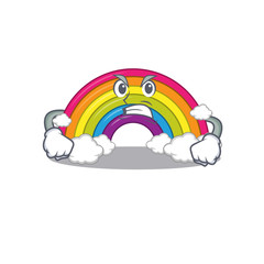 Mascot design concept of rainbow with angry face
