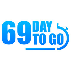 Day to go label, red flat with alarm clock, promotion icon, Vector stock illustration: For any kind of promotion