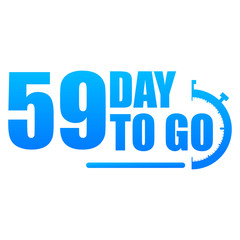 Day to go label, red flat with alarm clock, promotion icon, Vector stock illustration: For any kind of promotion