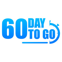 Day to go label, red flat with alarm clock, promotion icon, Vector stock illustration: For any kind of promotion