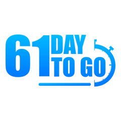 Day to go label, red flat with alarm clock, promotion icon, Vector stock illustration: For any kind of promotion