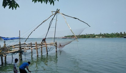 fishing on the beach