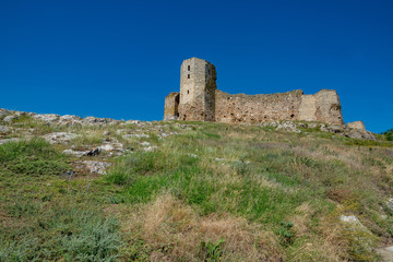Fototapeta na wymiar the medieval fortress on the hill