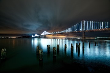 Looking at Bay Bridge at night
