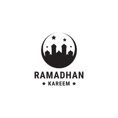 Ramadhan kareen silhouette logo design template