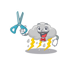 Sporty cloud stormy cartoon character design with barber