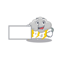 Cloud stormy cartoon character design style with board