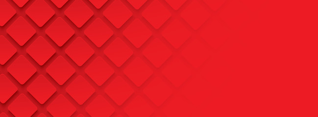 Red geometric square background in paper art style. Use for banner, website cover, print ads.