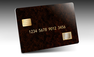 Here is a contemporary credit card on a white background with subtle shadows.