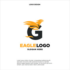 Initial G eagle logo vector