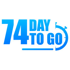 Day to go label, red flat with alarm clock, promotion icon, Vector stock illustration: For any kind of promotion