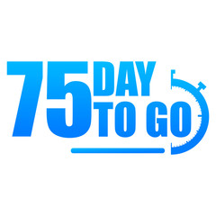 Day to go label, red flat with alarm clock, promotion icon, Vector stock illustration: For any kind of promotion