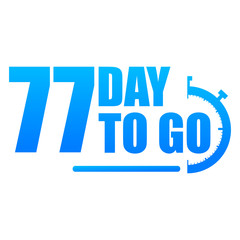 Day to go label, red flat with alarm clock, promotion icon, Vector stock illustration: For any kind of promotion