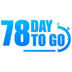 Day to go label, red flat with alarm clock, promotion icon, Vector stock illustration: For any kind of promotion