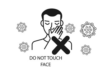 Don't touch face icon vector