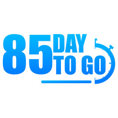 Day to go label, red flat with alarm clock, promotion icon, Vector stock illustration: For any kind of promotion