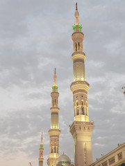 Fototapeta na wymiar Outside the Al-Nawawi Mosque Saudi Arabia.