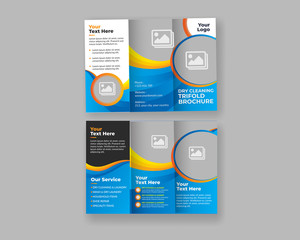 Dry cleaning & Layndry tri-fold brochure design template