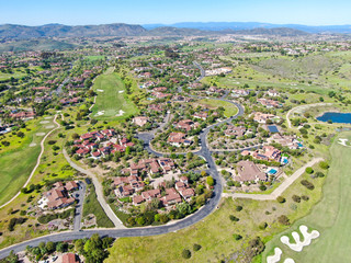 Big luxury villa with pool located next the golf course and green valley in a private community,...