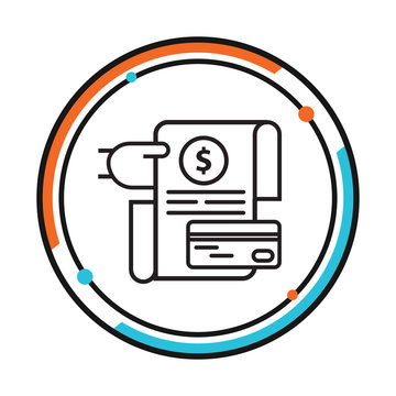 Invoice bill document vector line icon