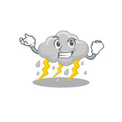 A dazzling cloud stormy mascot design concept with happy face
