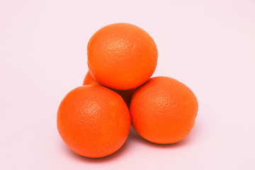 Fresh and tasty oranges with white background