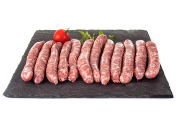 pork sausages in studio