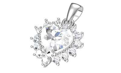 Beautiful pendant on white background .3D rendering