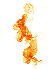 Fire flames on a white background