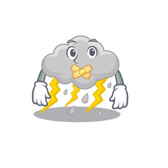 Cloud stormy cartoon character style with mysterious silent gesture
