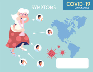infographic showing incubation and symptoms with icons and infected person