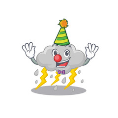 cartoon character design concept of cute clown cloud stormy
