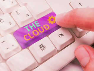 Word writing text The Cloud. Business photo showcasing Programs used in Storing Accessing data over the internet